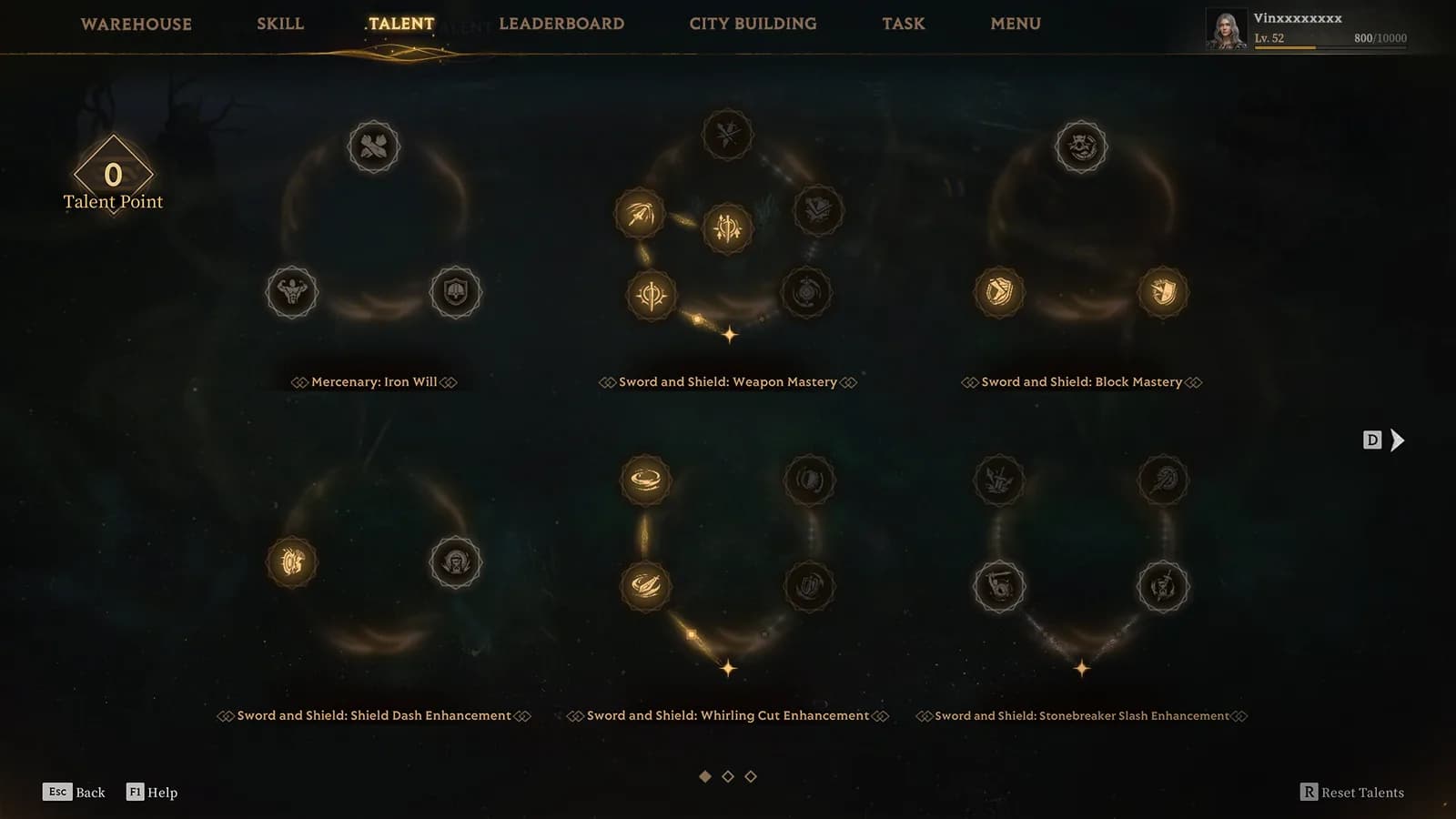 Official Mistfall Hunter screenshot showing the talent and progression interface